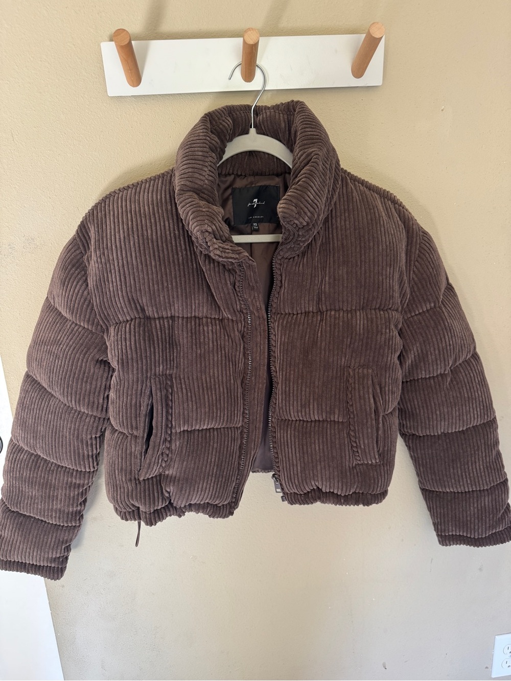 7 For All Mankind Brown Corduroy Puffer Jacket